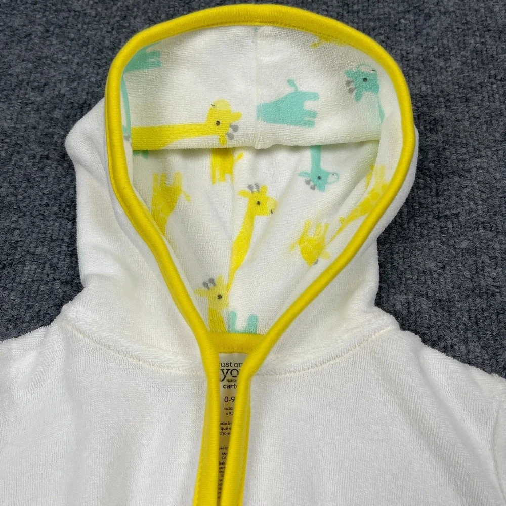 Lot of 2 Carter's Just One You Baby Hooded Bathrobes 0-9M Dinosaur Giraffe
